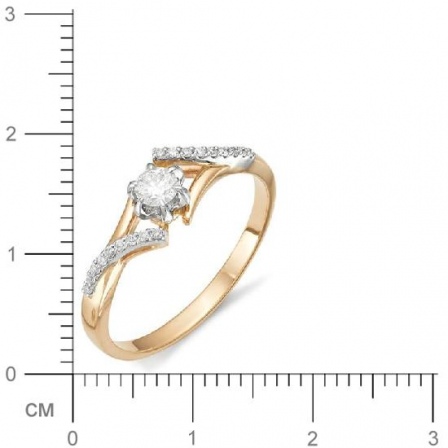 Кольцо с бриллиантом из красного золота (арт. 810821)