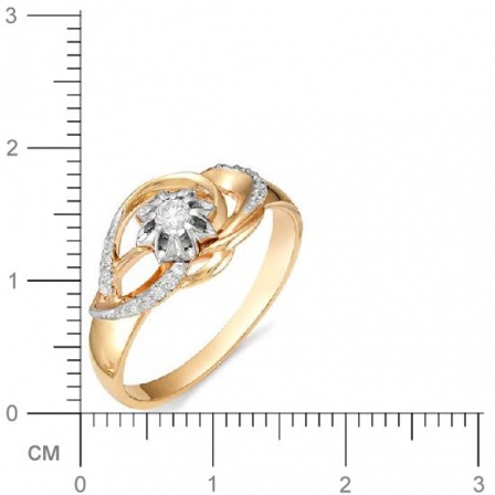 Кольцо с бриллиантом из красного золота (арт. 810831)