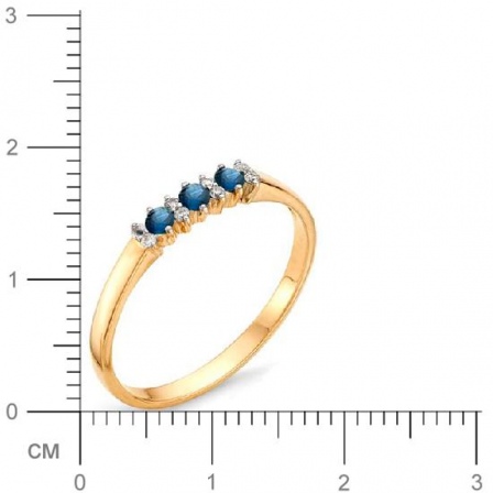 Кольцо с бриллиантами, сапфирами из красного золота (арт. 810937)