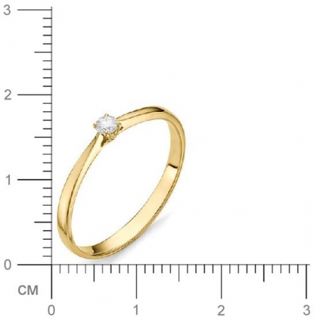 Кольцо с бриллиантом из желтого золота (арт. 811027)