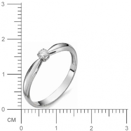 Кольцо с бриллиантом из белого золота (арт. 811062)