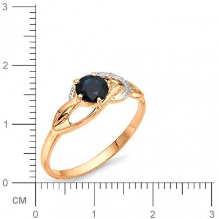Кольцо с сапфиром, бриллиантами из красного золота (арт. 811102)