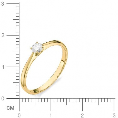 Кольцо с бриллиантом из желтого золота (арт. 811146)