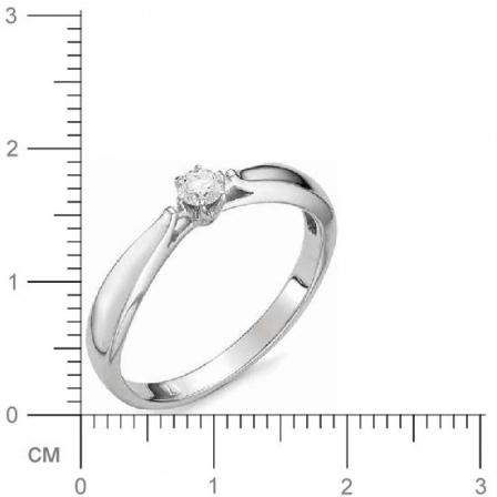 Кольцо с бриллиантом из белого золота (арт. 811189)