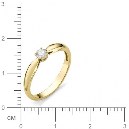 Кольцо с бриллиантом из желтого золота (арт. 811408)
