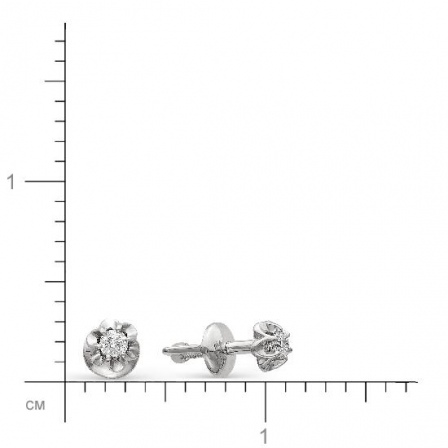 Серьги Цветы с бриллиантами из белого золота (арт. 811611)