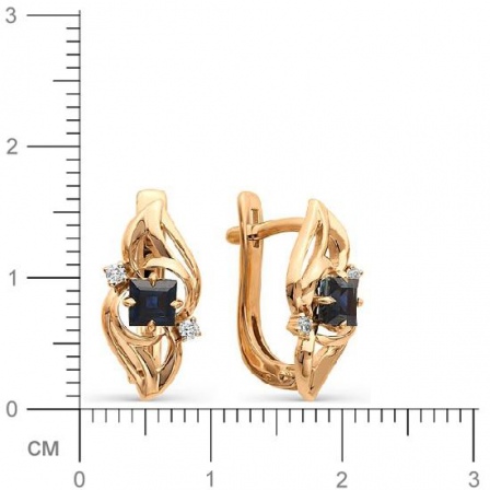 Серьги с сапфирами, бриллиантами из красного золота (арт. 812322)