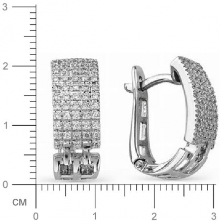 Серьги с бриллиантами из белого золота (арт. 812487)