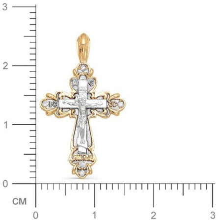 Крестик с бриллиантами из красного золота (арт. 812502)