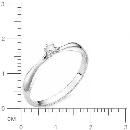 Кольцо с бриллиантом из белого золота (арт. 812518)