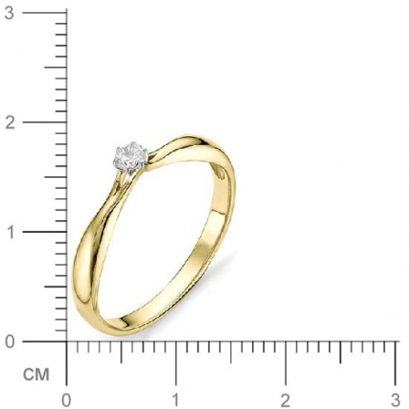 Кольцо с бриллиантом из желтого золота (арт. 812519)