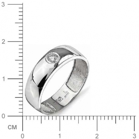 Кольцо с бриллиантом из белого золота (арт. 812535)
