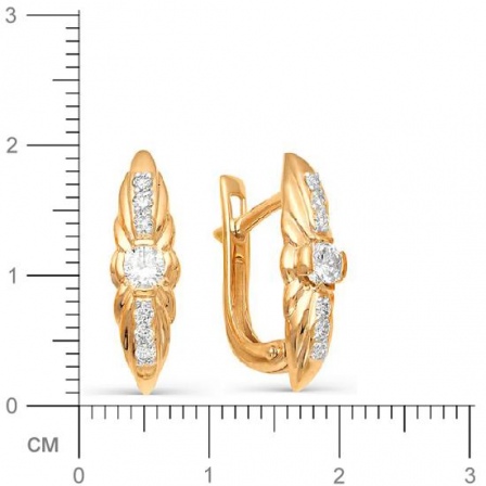 Серьги с бриллиантами из красного золота (арт. 812571)