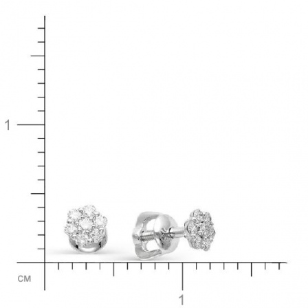 Серьги с бриллиантами из белого золота (арт. 812709)