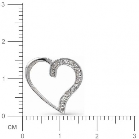 Подвеска Сердце с бриллиантами, сапфиром из белого золота (арт. 812905)