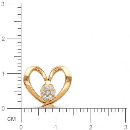 Подвеска Сердце с бриллиантами из белого золота (арт. 812908)