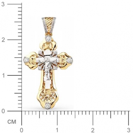 Крестик с бриллиантом из белого золота (арт. 812988)