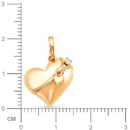 Подвеска Сердце с бриллиантами, сапфирами из красного золота (арт. 813210)