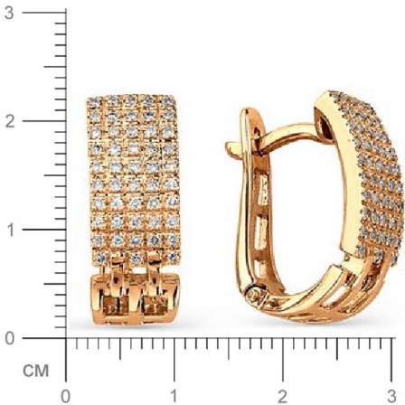 Серьги с бриллиантами из красного золота (арт. 813246)