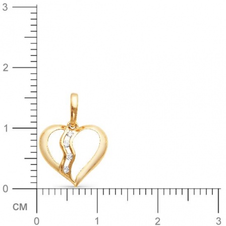 Подвеска Сердце с бриллиантом из красного золота (арт. 813400)