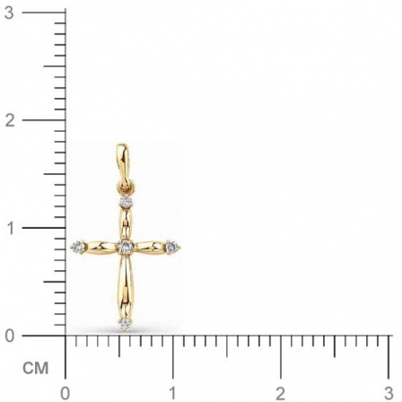 Крестик с бриллиантом из красного золота (арт. 813568)