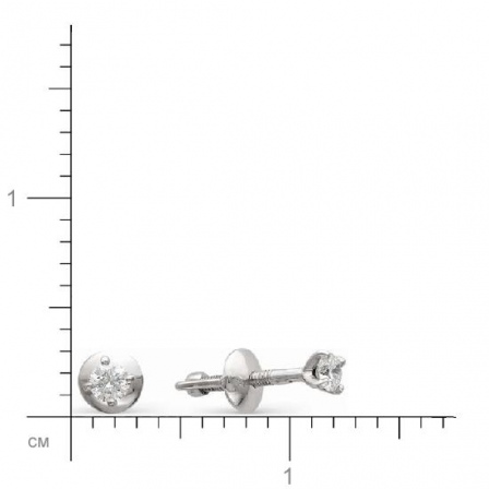 Серьги с бриллиантами из белого золота (арт. 813757)