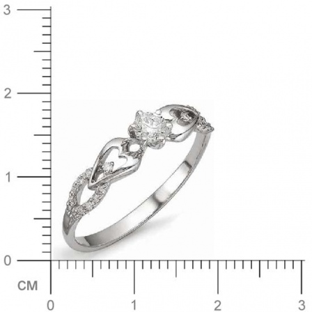 Кольцо с бриллиантом из белого золота 585 пробы (арт. 813819)