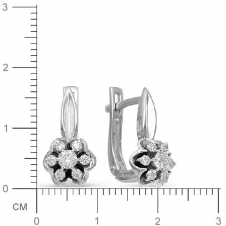 Серьги Цветы с бриллиантами из белого золота (арт. 814135)