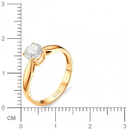 Кольцо с бриллиантом из красного золота (арт. 814437)