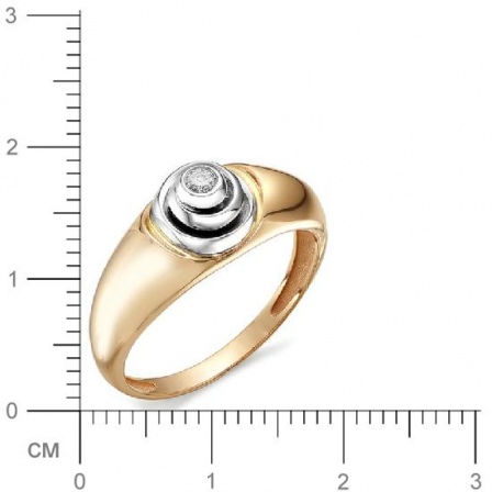 Кольцо с бриллиантом из красного золота 585 пробы (арт. 814709)