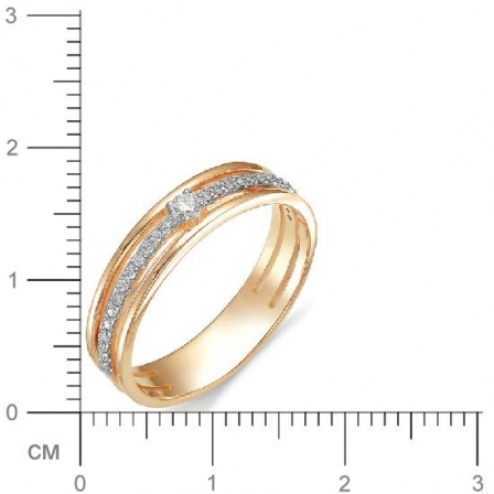 Кольцо с бриллиантом из красного золота 585 пробы (арт. 814760)