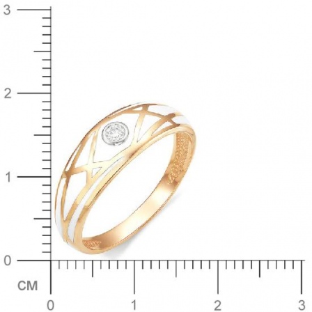 Кольцо с бриллиантом из красного золота (арт. 814834)