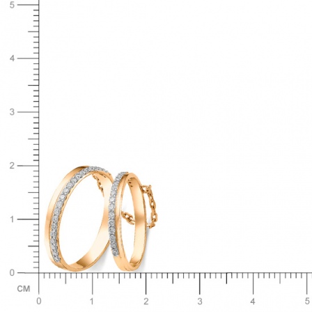 Два кольца на цепочке с бриллиантами из красного золота (арт. 814894)