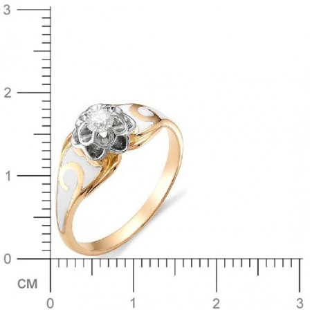 Кольцо Цветок с бриллиантом из красного золота (арт. 815061)