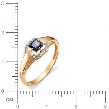 Кольцо с сапфиром, бриллиантами из красного золота (арт. 815108)