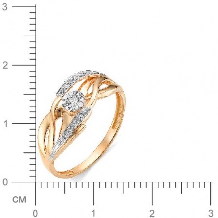 Кольцо с бриллиантом из красного золота (арт. 815296)