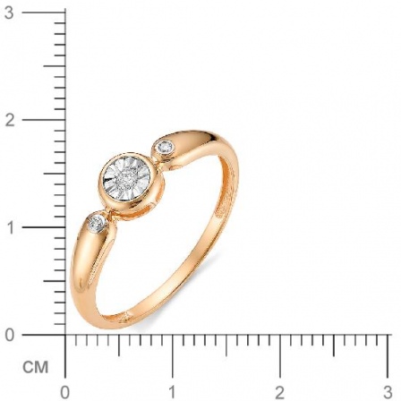 Кольцо с бриллиантом из красного золота (арт. 815309)