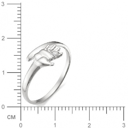 Кольцо Ручка с бриллиантом из белого золота 585 пробы (арт. 815511)