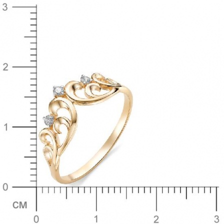 Кольцо Корона с бриллиантами из красного золота (арт. 815641)