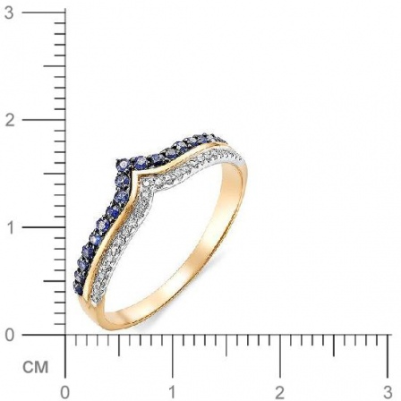 Кольцо с бриллиантами, сапфирами из красного золота (арт. 815647)