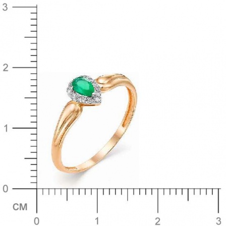 Кольцо Капелька с агатом и бриллиантами из красного золота (арт. 815711)