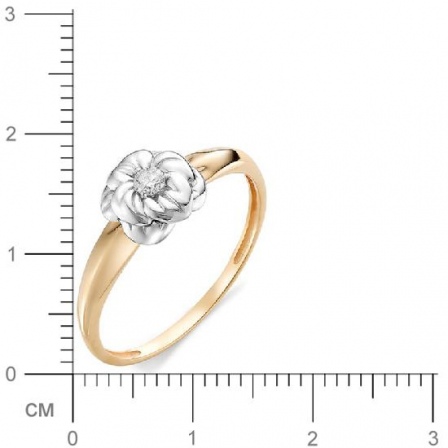 Кольцо Цветок с бриллиантом из красного золота (арт. 815714)