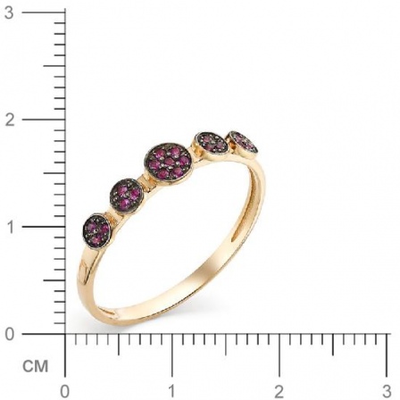 Кольцо с рубинами из красного золота 585 пробы (арт. 815870)