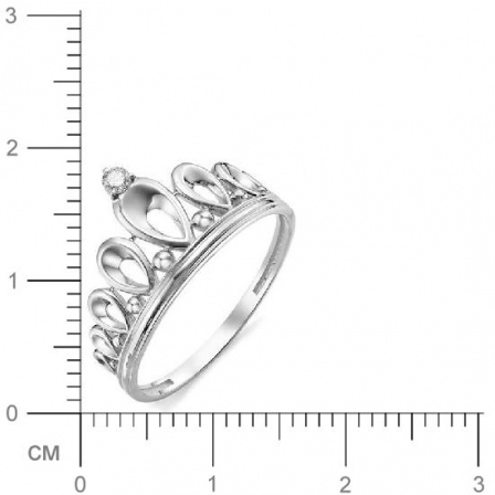 Кольцо Корона с бриллиантом из белого золота (арт. 815951)