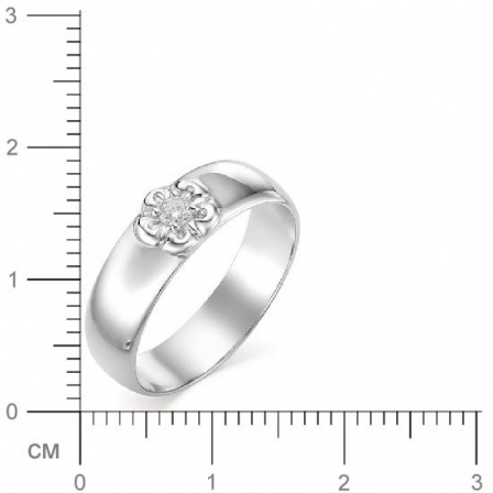 Кольцо Цветок с 1 бриллиантом из белого золота (арт. 816000)