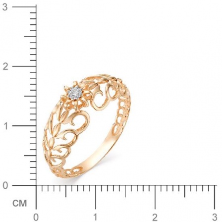 Кольцо с 1 бриллиантом из красного золота (арт. 816002)