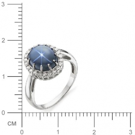Кольцо с сапфиром и бриллиантами из белого золота (арт. 816063)