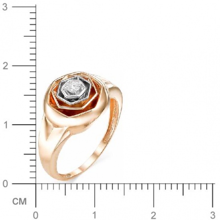 Кольцо с 1 бриллиантом из красного золота (арт. 816095)