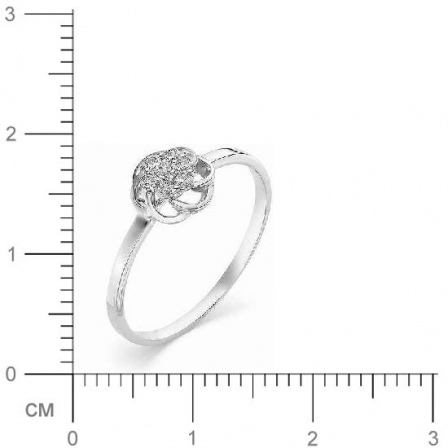 Кольцо Цветок с 7 бриллиантами из белого золота (арт. 816247)