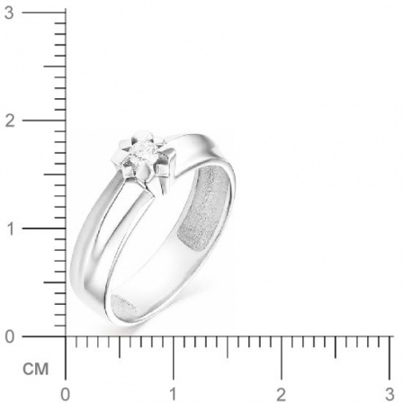 Кольцо Цветок с 1 бриллиантом из белого золота (арт. 816297)